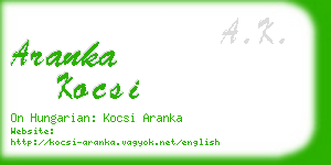 aranka kocsi business card